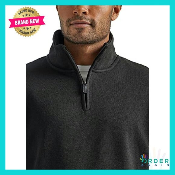 Men's Quarter-Zip Fleece Pullover Relaxed Fit Classic Winter Layering Essential - Picture 5 of 8